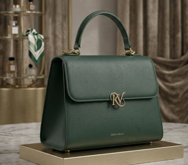 Court Heels KV2 bag in deep green leather